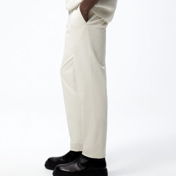 NWT Zara Slim Stretch Chino Pants 32 Navy Blue - Picture 3 of 11